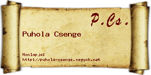 Puhola Csenge névjegykártya